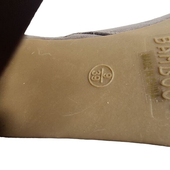 Bamboo Taupe Suede Ankle Open Toe 4" Heels Boot Booties - Picture 9 of 9